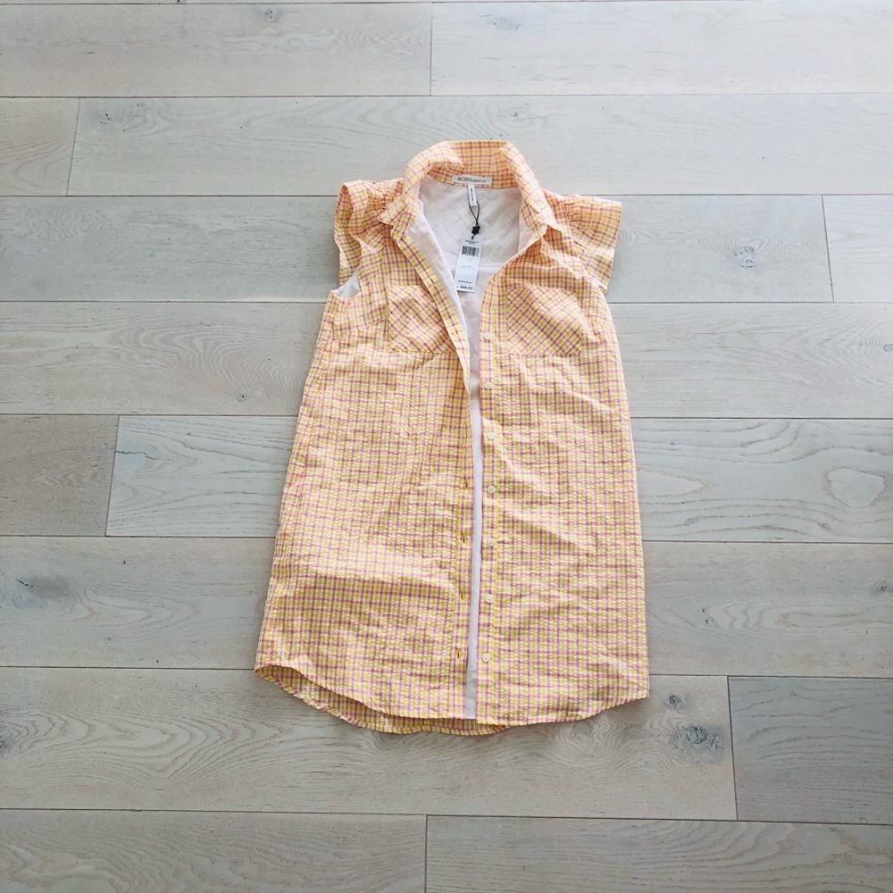 Summer checkered pastel dress shirt